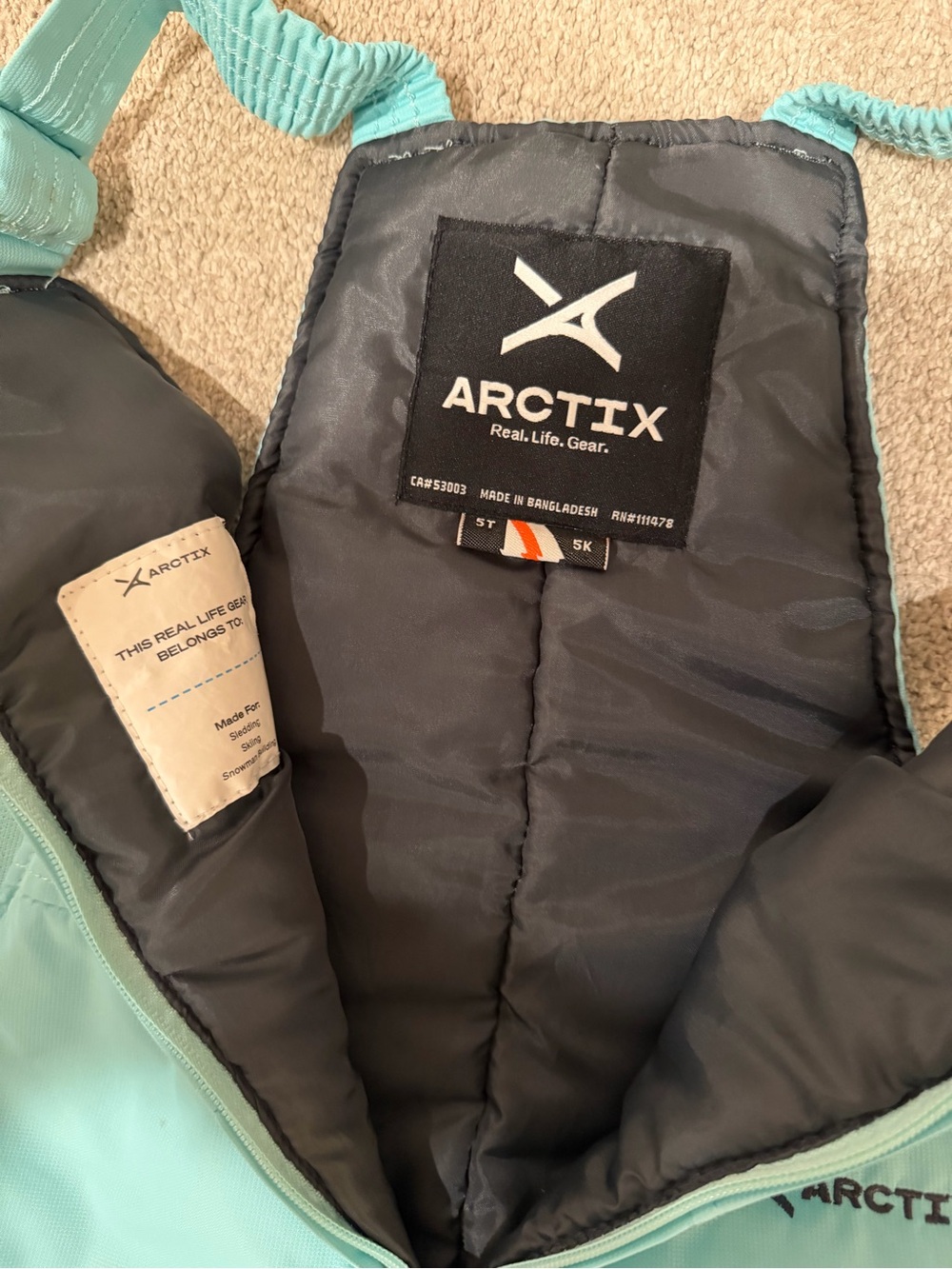Arctix Light Blue Kids' Ski Jacket & Snow Pants Set with Navy Accents - Picture 5 of 5